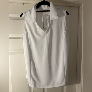 LADY HAGAN - WHITE SLEEVELESS GOLF POLO SIZE L - BRAND NEW WITH TAGS